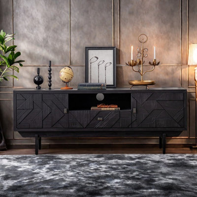 Light luxury black fashion TV cabinet