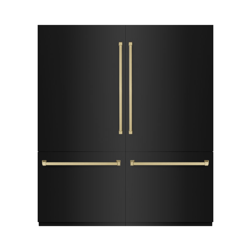ZLINE Autograph 72 in. Black Stainless Refrigerator w/ Gray and Bronze Accents, Black Stainless Steel/Champagne Bronze