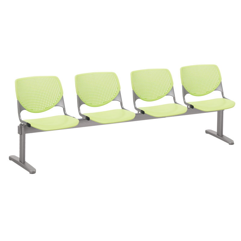 Siège tandem en plastique avec cadre en métal 95 po Kool, Vert lime, Blanc