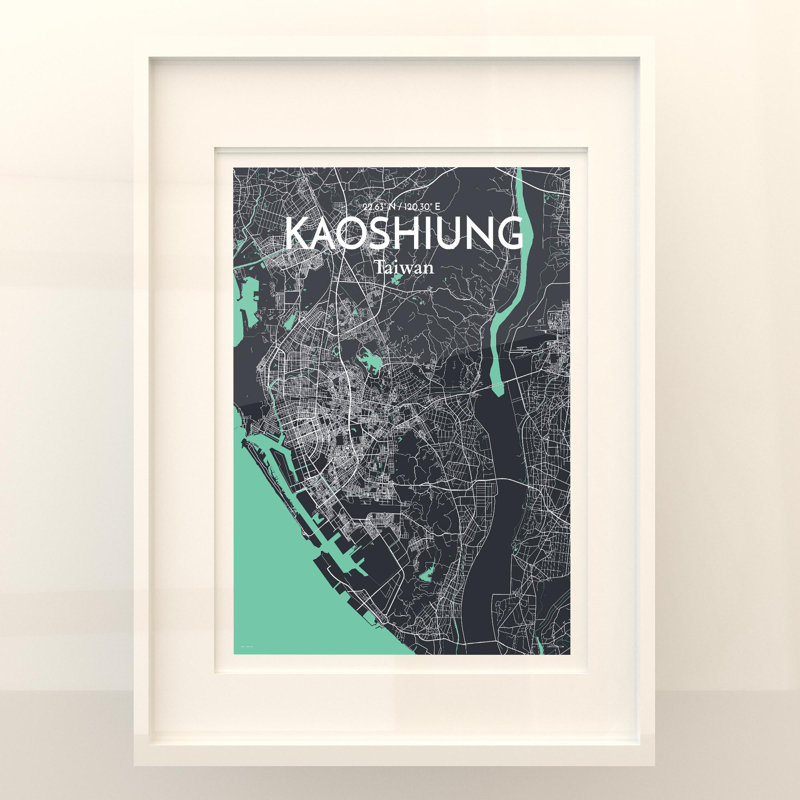 Kaoshiung City Map In Dream - No Frame Print, 24cm H x 18cm W x 0.05cm D