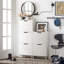 Armoire de rangement blanche pour chaussures avec 3 tiroirs rétractables-129911299-91094585-98918230