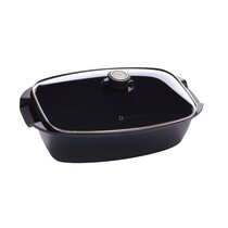 Granite Ware 21 in Oven Rectangular Roaster with lid. (Speckled Black) -  Accommodates up to 25 lb poultry or roast.