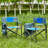 2 Lightweight Camping Chair With Storage - Oversized For Picnics, Outdoor, Blue/grey Forest Folding Storage,-357993553