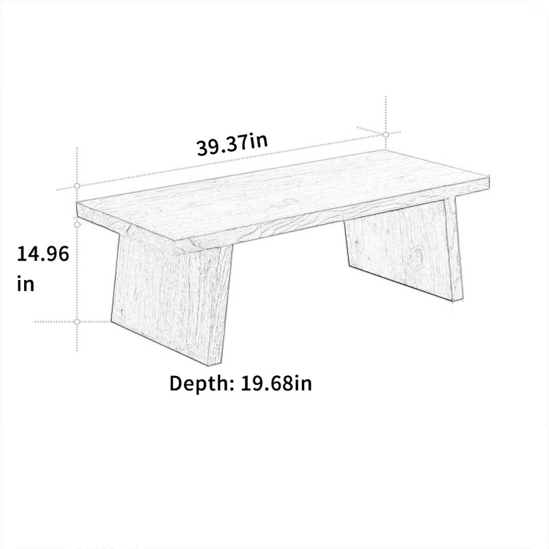 Table basse Minimalist, H 14,96 po x L 39,37 po x l 19,68 po