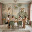 Papier peint Arches Art déco, motif géométrique en arche. Fresque murale.-337067633-337067636