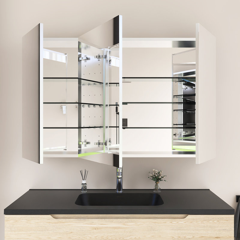 Pharmacie rectangulaire avec miroir, H 30 po x l 48 po x P 4,81 po