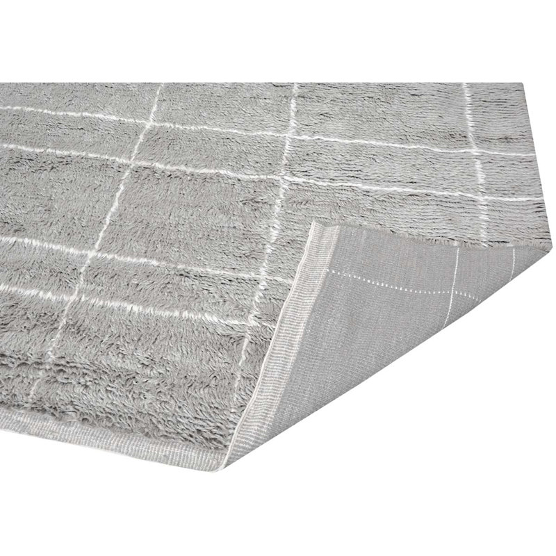 Tapis gris de haute qualité noué à la main, Rectangle 8 pi x 10 pi