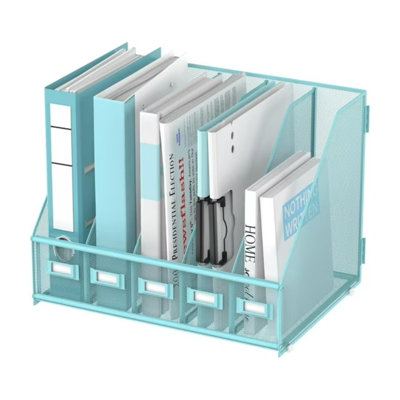 Desk Organizer With 5 Vertical Compartments, Metal Desk File Organizer, Desk File Organizer, Increase Storage Space, Plus