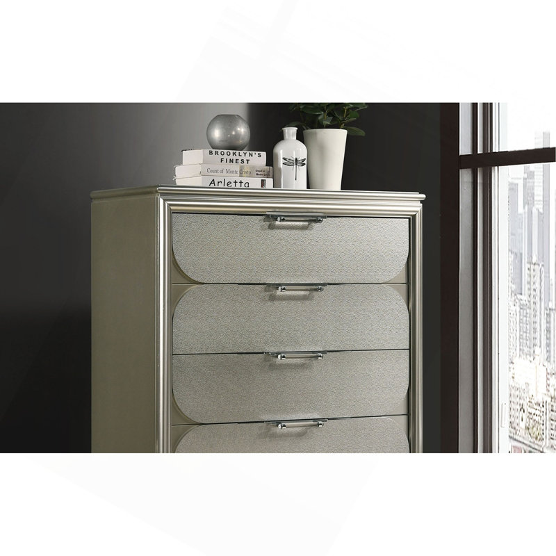 Panneaux embossés contemporains en acrylique avec commode et commode 1 pièce Contemporary
