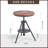 19.7" Round Pub Table Height Adjustable With 360 Swivel Solid Wood Tabletop For Dining Bistro Cafe Home Bar, Rustic Brown