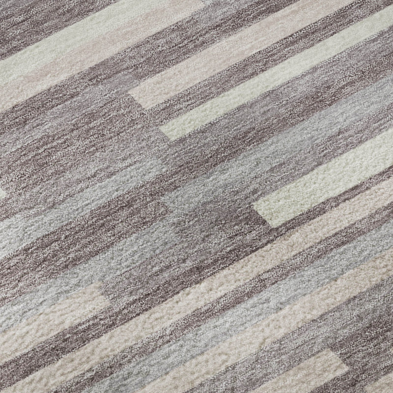 Tapis lavande Prisco lavable à la machine de qualité supérieure, Rectangle 2 pi 6 po x 3 pi 10 po