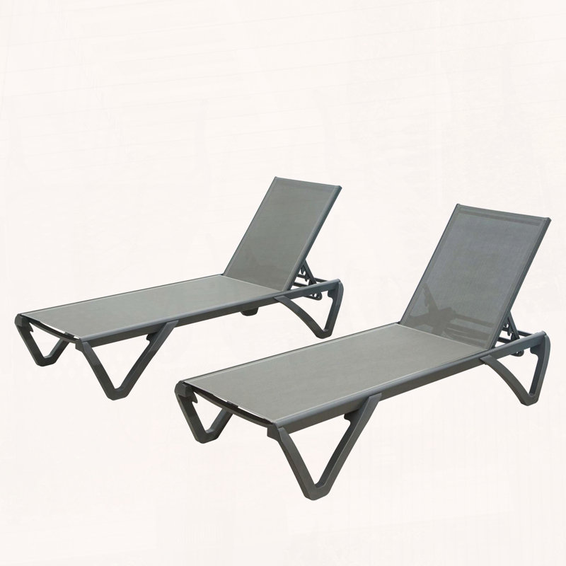 Chaise d'extérieur en polypropylène et aluminium, Gris
