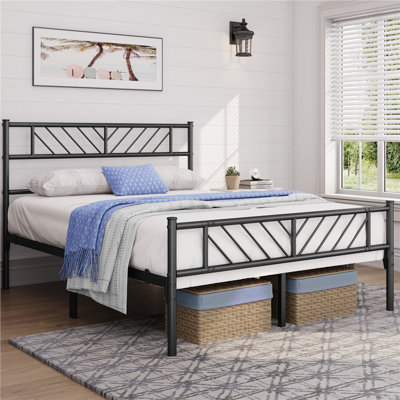 Armanni Platform Bed Frame with Design Headboard