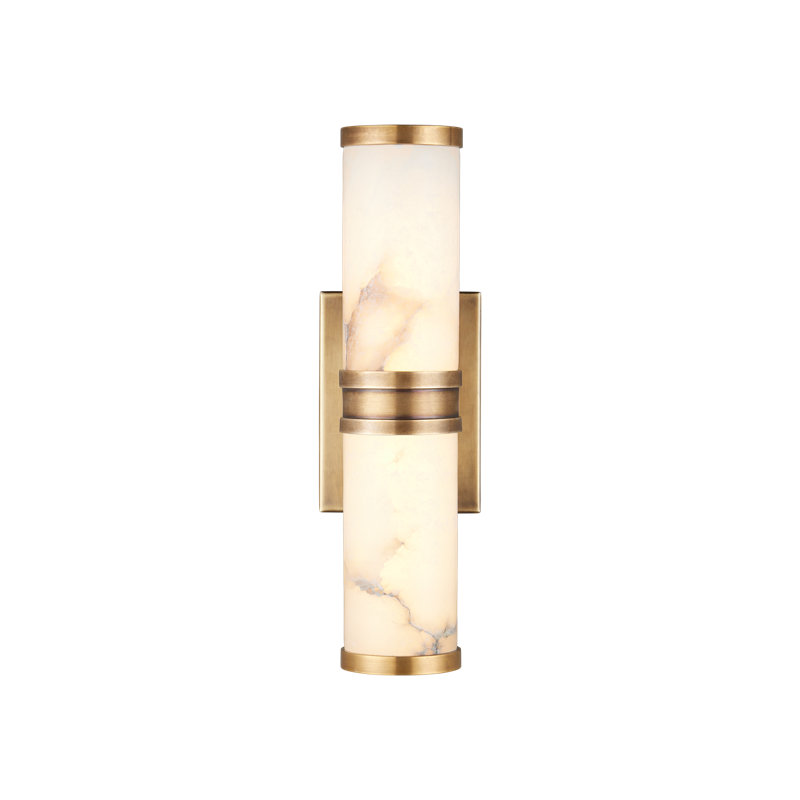 Brenham Wall Sconce, 4.5" H x 14.5" W x 5" D, Natural/Vintage Brass, 6