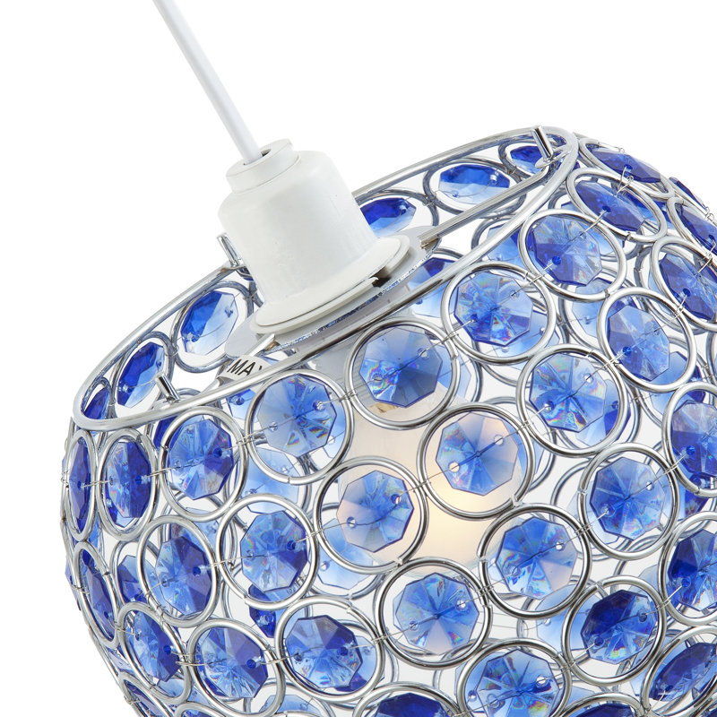 18cm H Metal Round Pendant Shade ( Screw On ), Blue