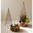 SET OF TWO METAL TOPIARIES WITH RECYCLED WOOD BASES