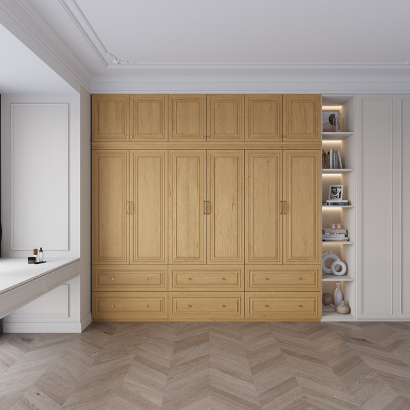 95 " W Stainless Steel Standard Wardrobe, Oak