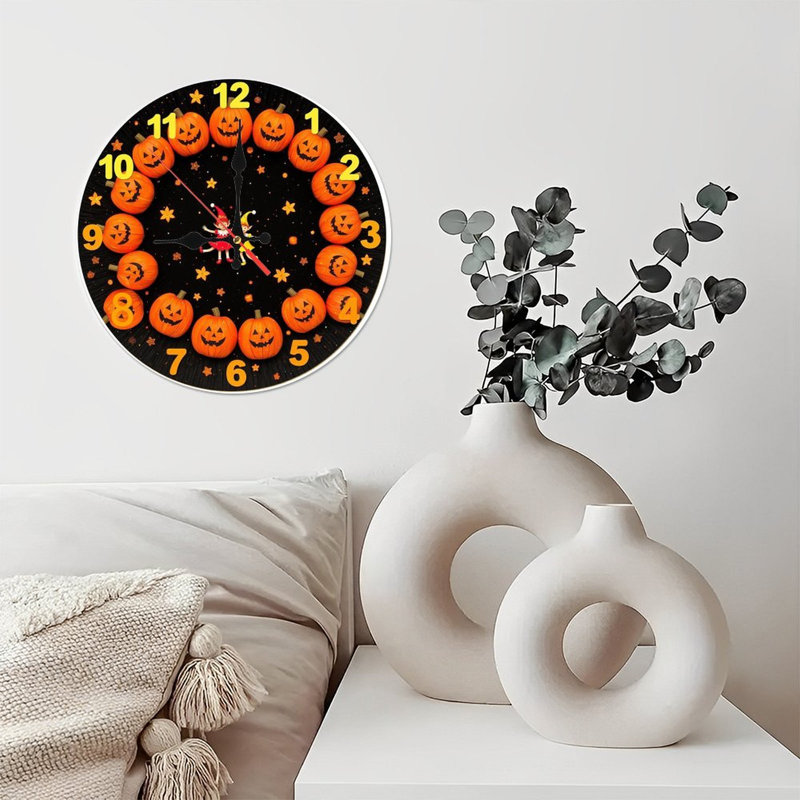 Horloge d'Halloween citrouille-1