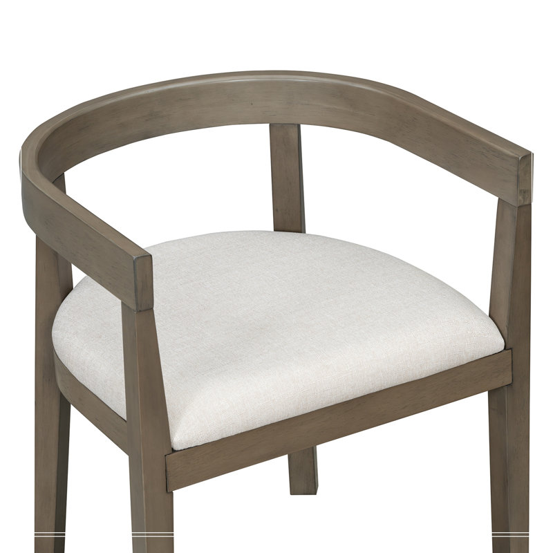 Ensemble Karoline 7 pièces avec 6 chaises rembourrées à dossier arrondi, Espresso