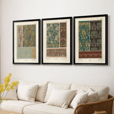 Nouveau décoratif IV - Toile tendue avec châssis sur mesure - 3 pièces