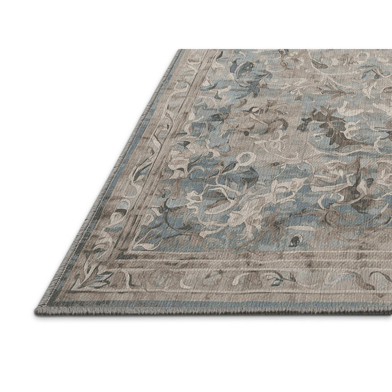 Machine Washable Gray Area Rug, Rectangle 8' x 12'