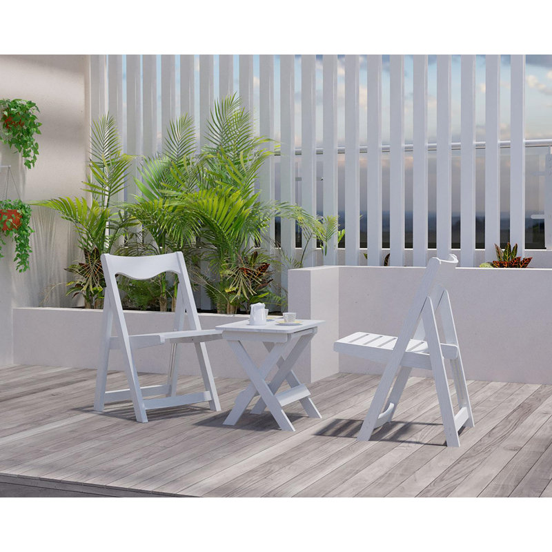 Ensemble de petites tables et chaises pliantes avec 2 chaises et table rectangulaire blanc