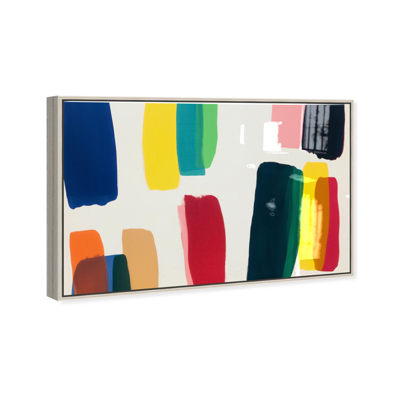 Oliver Gal CaliSunset III Abstract - Hand-Applied Glass Coat Framed Canvas Art, Silver, 24" H x 16" W