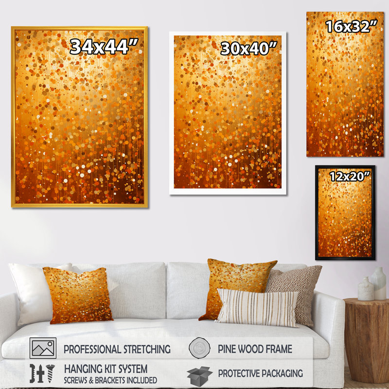 Abstract Dot Radiance II - Collages abstraits, art mural, Cadre simple noir, H 44 po x l 34 po x P 1,5 po