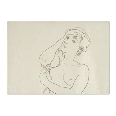 Study of a Naked Woman Vol.3 by Egon Schiele Chopping Board