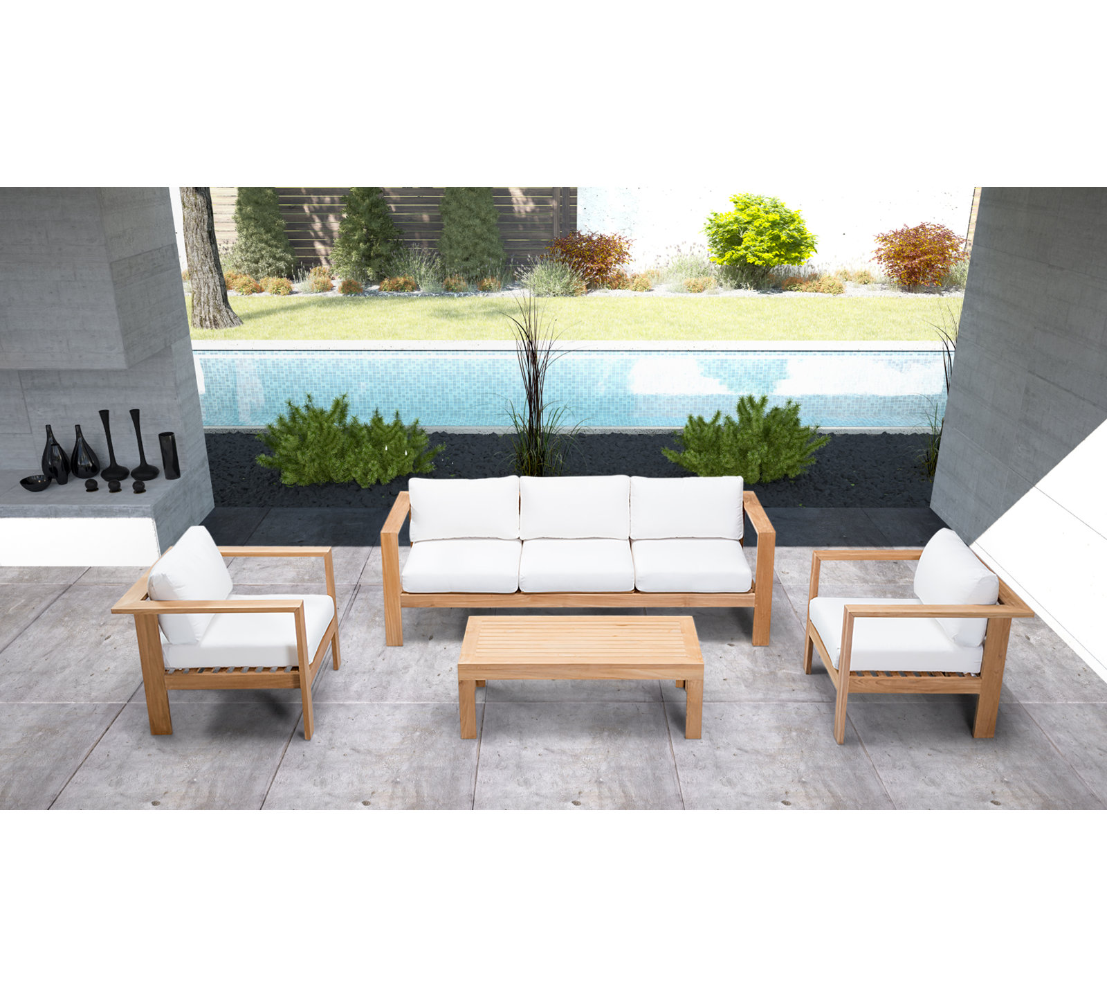 Sonoma 5-Person Sunbrella® Patio Seating Group, Canvas Natural Sunbrella® Canvas