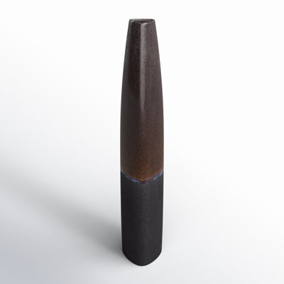 Tapered Glazed Ceramic Home Decor Floor Vase for Kitchen Counter - Modern Accent with Tall Profile for Console Table Styling - Brown & Black