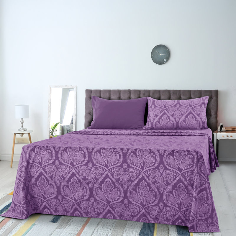 Ensemble de draps en microfibre Lux Hotel, Ensemble de draps pour lit simple + 1 drap-housse , Mauve