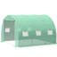 Serre de plain-pied de 3 m x 3 m x 2 m, structure en acier robuste, bâche en polyéthylène, porte à fermeture éclair et ventilation efficace grâce à des fenêtres robustes.