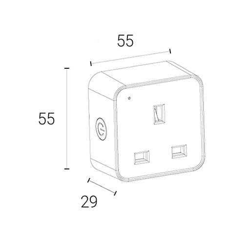 Smart  WiZz Connect EU Plug (White) 3 Pin Type G UK Plug Wi-Fi/Bluetooth Controlled - 4l1/8035