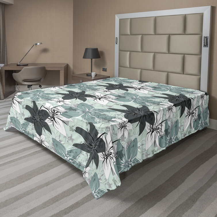 Drap plat à motif floral bohème Ambesonne