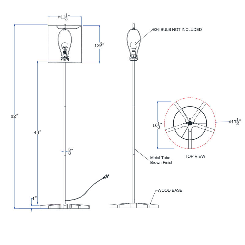 Pole 62'' Traditional Floor Lamp