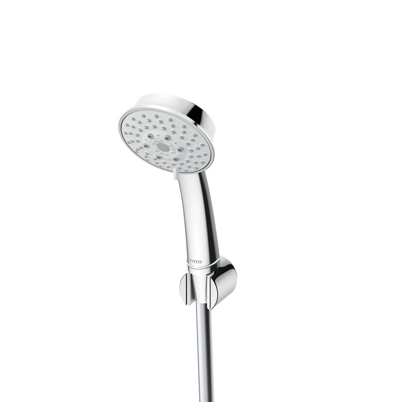 Polished Chrome 4 Inch Wall Mounted Handheld Shower Head with Five Spray Modes