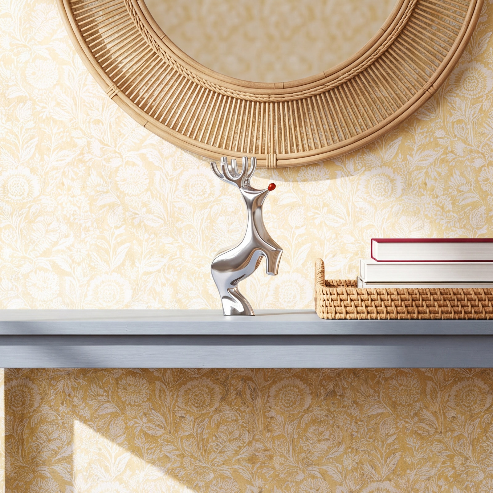 Nambé Holiday Gifts Mini Red-Nosed Reindeer Figurine