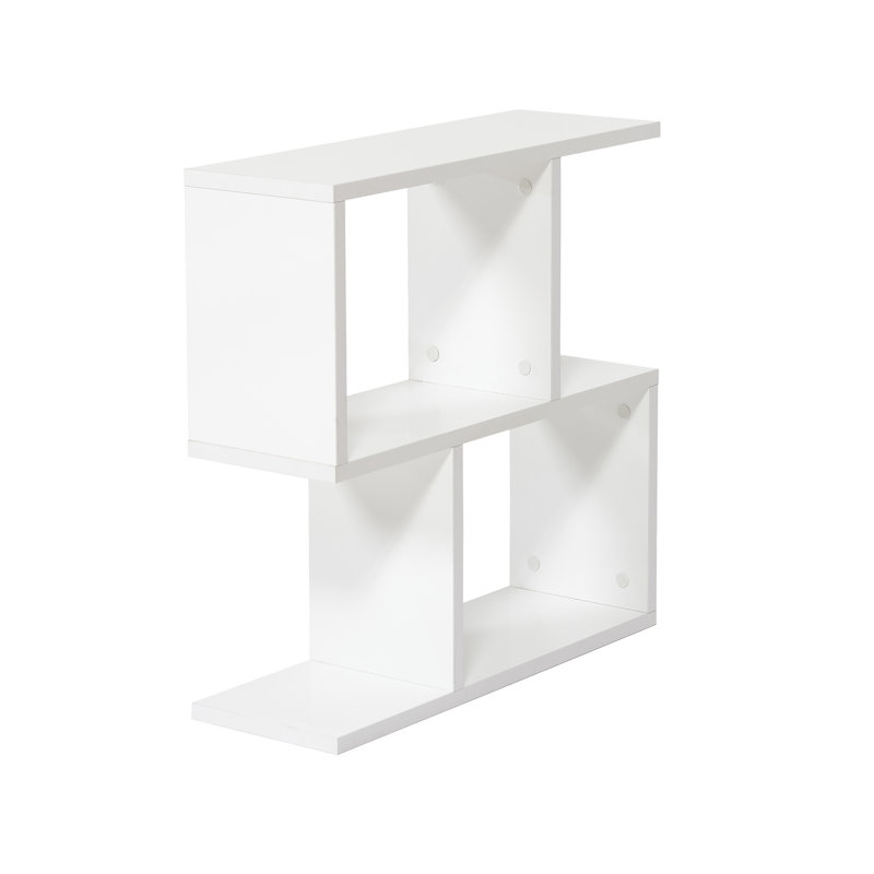 Table de bout étroite en bois massif de 23 pouces, table de bout rectangulaire blanche à 4 tablettes pour le salon, pièce d'appoint mince