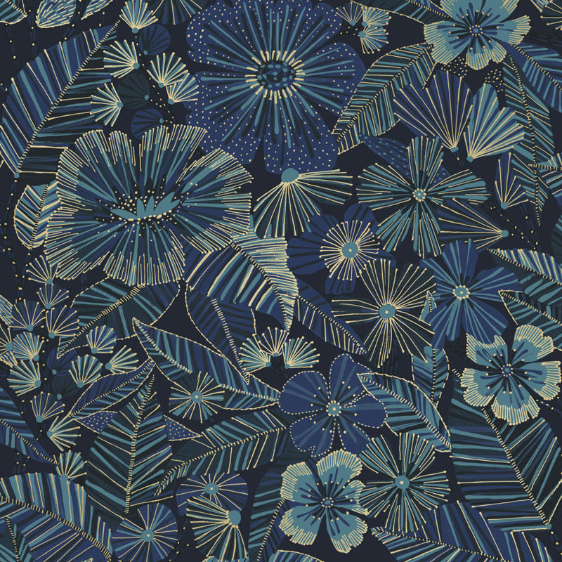 Papier peint adhésif métallique, Bleu magnifique