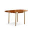 Table de salle à manger en bois massif ovale couleur châtaignier