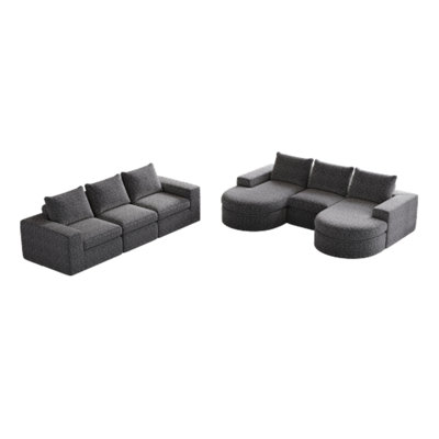 Canapé modulaire en L Chenille