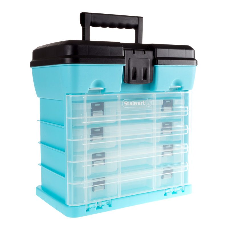 Stalwart Portable Tool Box - Small Parts Organizer with Drawers and Customizable Compartments for Hardware, Fishing Tackle, Beads, or Crafts