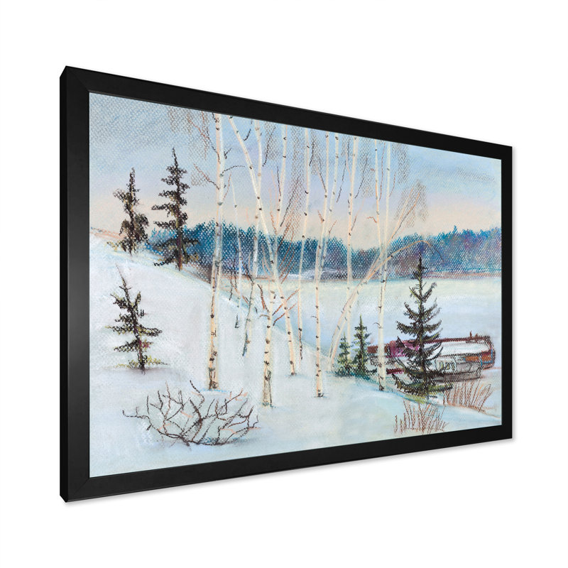 River River Landscape - reproduction de cadre photo sur toile, Cadre noir, H 8 po x l 12 po x P 1 po
