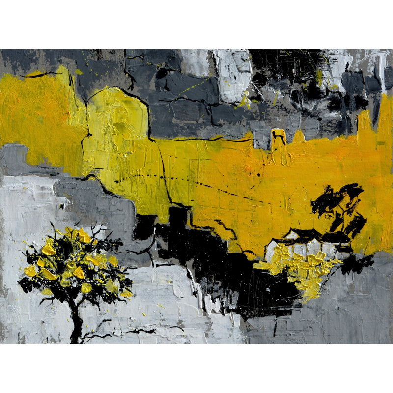 Abstrait 88516001 par Pol Ledent - Peinture, Papier avec cadre noir, 30" H x 24" W