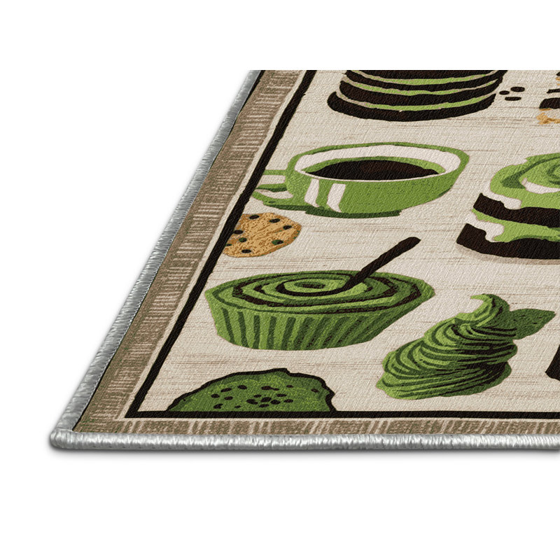  Washable Matcha desserts Desserts Area Rug, Tapis de couloir 2 pi x 5 pi