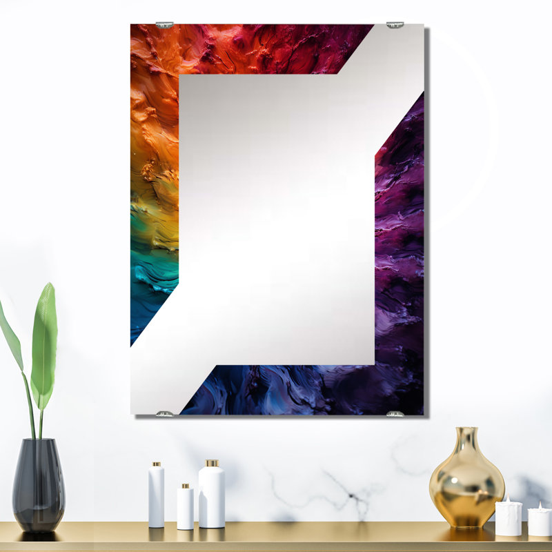 Mundt - Miroir mural fractal abstrait, 32 po x 24 po