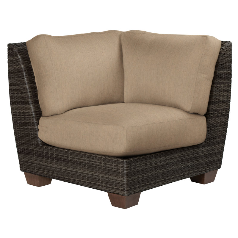 Chaise de patio avec coussins Saddleback, Toile Sunbrella® beige chiné, Café