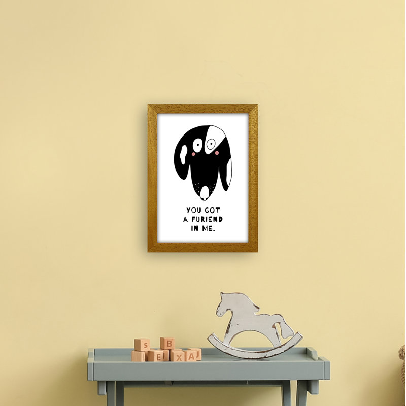 Dog by Miniofmine - Print, 34cm H x 25cm W x 3cm D, Brown Framed