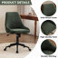 Upholstered Swivel Office Chair, Soft Padded Desk Chair with Silent Swivel & Rolling Wheels, Height Adjustable Computer Chair-117671174